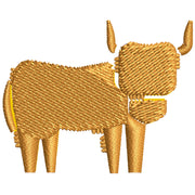 Highland Cattle digitized embroidery design