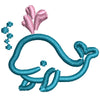 Happy Whale digitized embroidery design