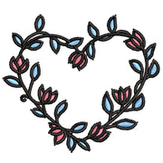 Flowery Heart digitized embroidery design