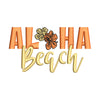 Aloha Beach with Flowers digitized embroidery design