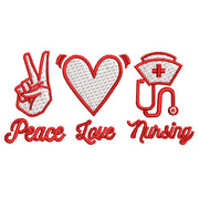 Peace Love Nursing digitized embroidery design