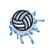 Water Polo Ball Splash digitized embroidery design