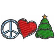 Peace Love Christmas digitized embroidery design