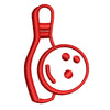 Relaxing Bowling Icon digitized embroidery design