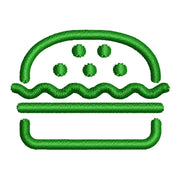 Green Hamburger Icon digitized embroidery design