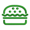 Green Hamburger Icon digitized embroidery design