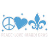 Peace Love Mardi Gras Symbols dtg printing design