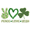 Peace Love Irish digitized embroidery design