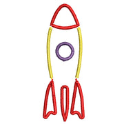 Retro Rocket digitized embroidery design