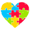 Red Autism Heart Puzzle