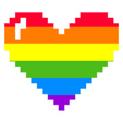 Red Pixel Rainbow Heart