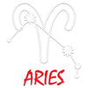 White Red Zodiac Aries Sign