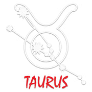 White Red Zodiac Taurus Sign