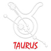 White Red Zodiac Taurus Sign