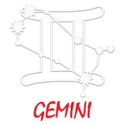 White Red Zodiac Gemini Sign