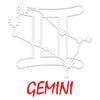 White Red Zodiac Gemini Sign