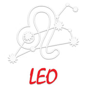 White Red Zodiac Leo Sign