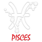 White Red Zodiac Pisces Sign