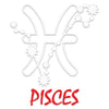 White Red Zodiac Pisces Sign