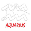 White Red Zodiac Aquarius Sign