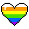 Black Pixel Rainbow Heart