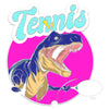 Pink Tennis T-Rex Dinosaur