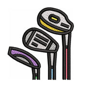 Golf Clubs digitized embroidery design