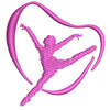 Gymnastic with Ribbon digitized embroidery design