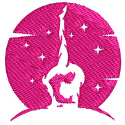 Gymnast Under the Stars digitized embroidery design