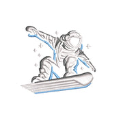 Astronaut Rides digitized embroidery design