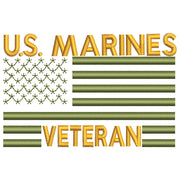 US Marines Veteran Flag Design digitized embroidery design