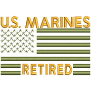 US Marines Retired Flag Design digitized embroidery design