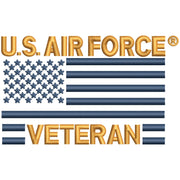 US Air Force Veteran Flag digitized embroidery design