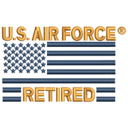 US Air Force Retired Flag digitized embroidery design