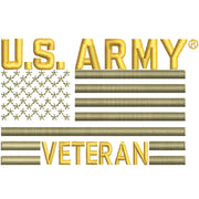 Licensed US Army Veteran Flag digitized embroidery design