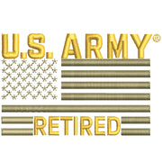 Licensed US Army Retired Flag digitized embroidery design