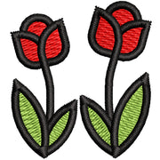 Two Red Rose digitized embroidery design