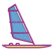 Windsurfing Boat digitized embroidery design