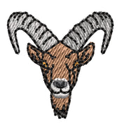 Head of Goat digitized embroidery design