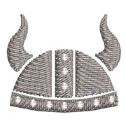 Viking helmet Logo digitized embroidery design