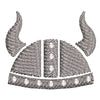 Viking helmet Logo digitized embroidery design