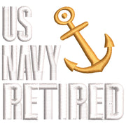 U.S. Navy Retired digitized embroidery design