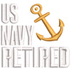 U.S. Navy Retired digitized embroidery design