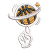 Hand With Spinning Basketball digitized embroidery design