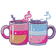 Hand Drawn Christmas Coffee Mug digitized embroidery design