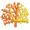 Orange Coral Logo digitized embroidery design