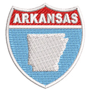 Arkansas Map on Road Sign digitized embroidery design