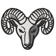 Angry Ram Head digitized embroidery design