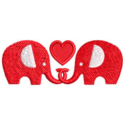 Elephants' Love digitized embroidery design