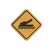 Beware of Crocodile digitized embroidery design